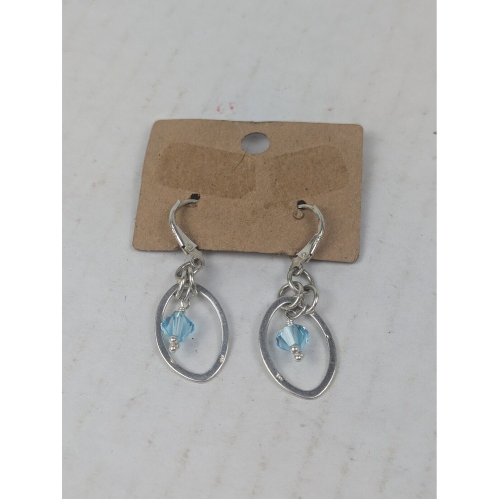 Women 925 Sterling Silver Twist Long Drop Dangle Earrings‎
